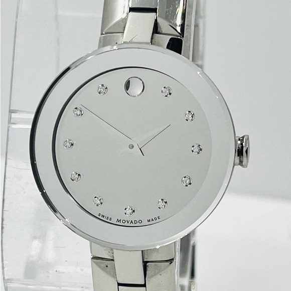 Movado Sapphire Mirror Diamond 28 mm Stainless Steel Watch - Picture 2 of 2
